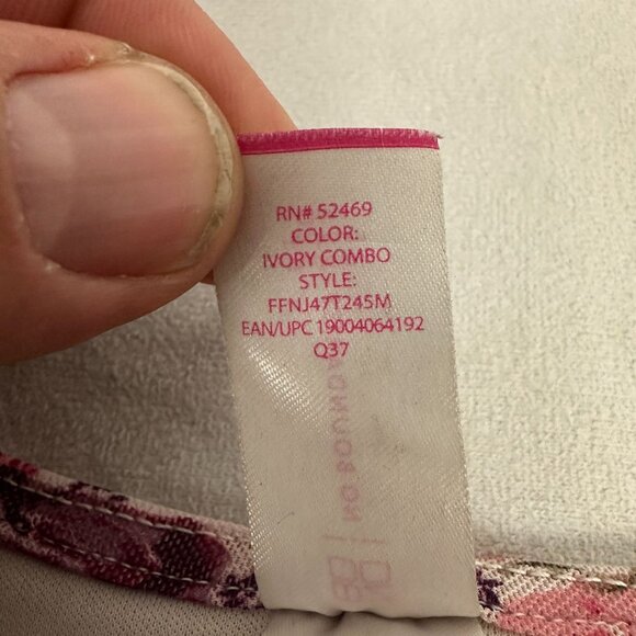 No Boundaries Womens Floral Lace Trim Top L/G(11-13) Ivory Combo - Picture 4 of 7